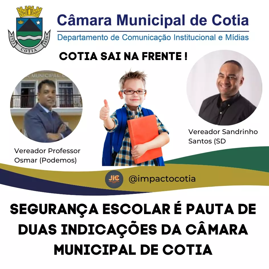 Segurança escolar é pauta de duas Indicações da Câmara Municipal de Cotia